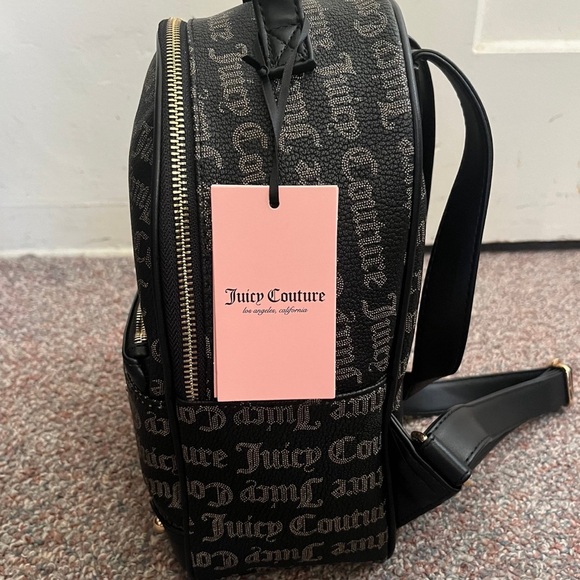 NWT Juicy Couture Gothic Dots Black/Taupe Bestsellers Pullout Pouch Backpack $99 - Picture 3 of 5